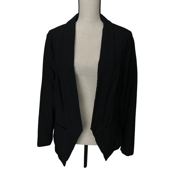 Torrid Black Open Front Blazer Jacket Lined Stretch Fit Rayon Blend Size 2X - Picture 1 of 6